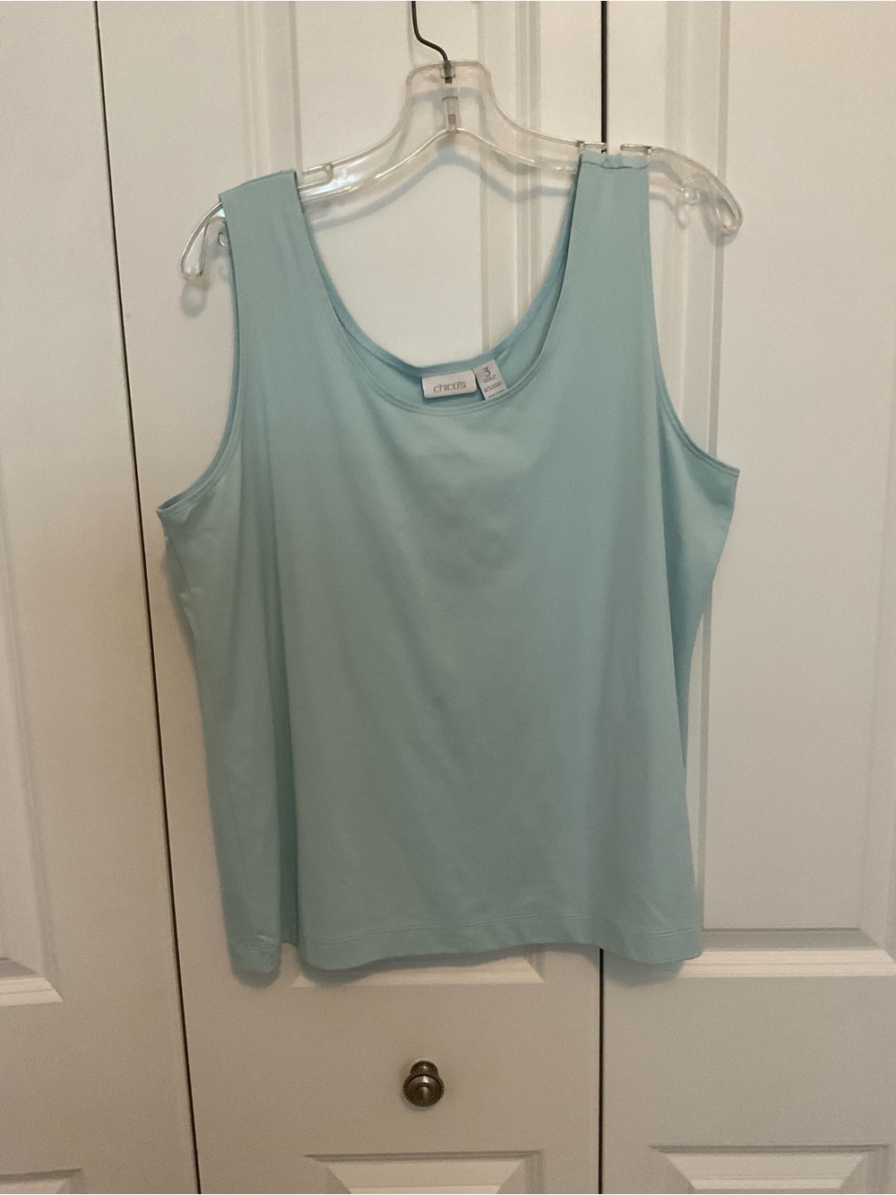 Chico's Light Aqua Scoop Neck Microfiber Tank